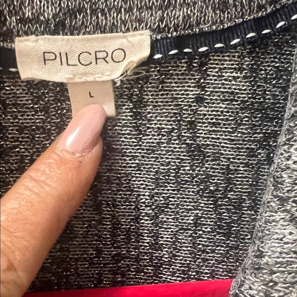 Pilcro Hadley Metallic Gray Button Down Shirt - Picture 7 of 10